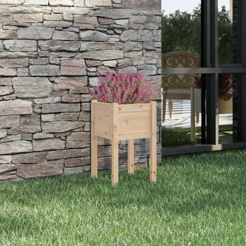 Youuihom Cassetta per Piante Aromatiche Vaso per Orchidea Fioriera da Giardino 40x40x70 cm in Legno Massello di Pino Adatta a Balconi, Verande, Giardini e Cortili