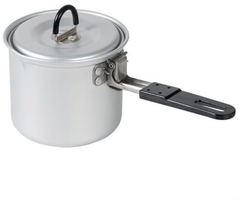 Pot à lait léger de 770 ml en alliage d'aluminium avec poignée pliable pour camping, pique-nique