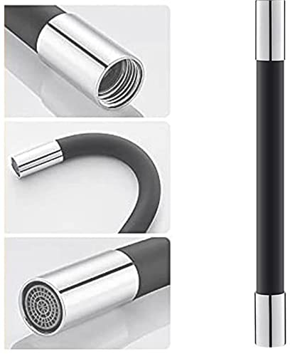 Phefop Prolunga per Rubinetto con Rotazione Completa Flessibile a 360°, Design Ondulato Flessibile e Regolabile, Interfaccia Universale G 1/2 con 20/30/50 Cm, Materiale Siliconico per