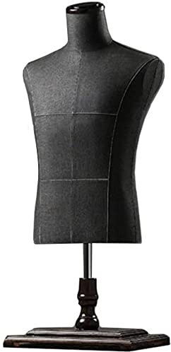 XINYUNFEI Schneiderpuppe Verstellbar Männlicher Mannequin Black Torso Mit Arbeitsplatte, Herrenkleid-Formkörper-T-Shirt-Kleidungsanzeige for Anzüge, Einstellbare Höhe(Square Stand)