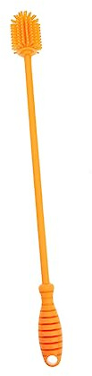 Healvian Brosse de Nettoyage Longue Poignée pour Biberon en Silicone Orange Facile à Utiliser pour Infuseurs et Bouteilles de Sport