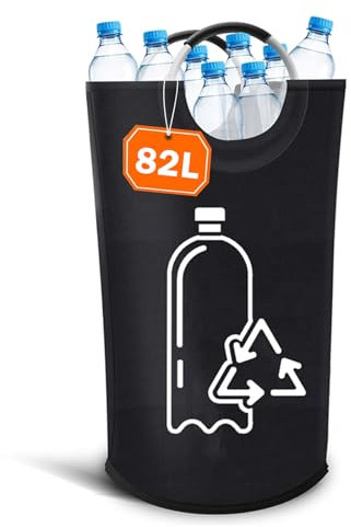 85L Eco-Friendly Bottle Recycling Bag - Durable, Waterproof, and Portable Can & Bottle Holder for Recycling - Ideal for Home, Office, and Outdoor Use - Compact Design with Handles for Easy Carrying