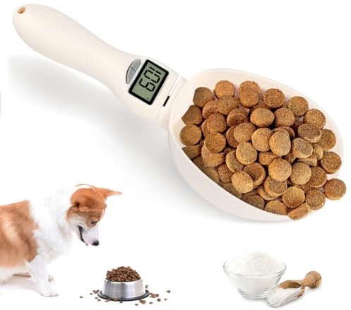 Báscula de Cocina Digital, RISVOWO Cuchara Medidora Digital, Báscula de Mano, Precisión de 1g a 800g para Medir Alimentos y Mascotas