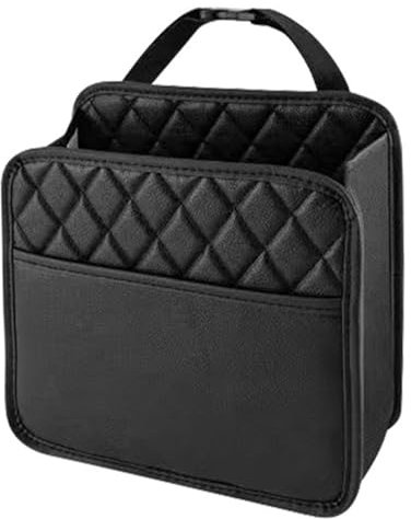 CGTQROVR Car Seat Back Storage Bag Hanging Car Back Seat Organizer Universal & Waterproof Leather Organizer for Automobile, Black