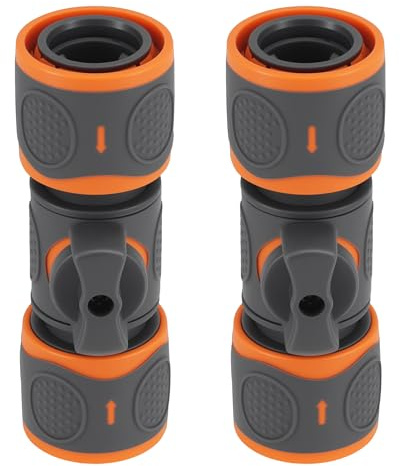 2 X Gartenschlauch Verbinder Schlauchverbinder Schlauchkupplung Mit Regulierventil Wasserstop Gartenschlauch Kupplung Schnellkupplungen Mit Absperrventil