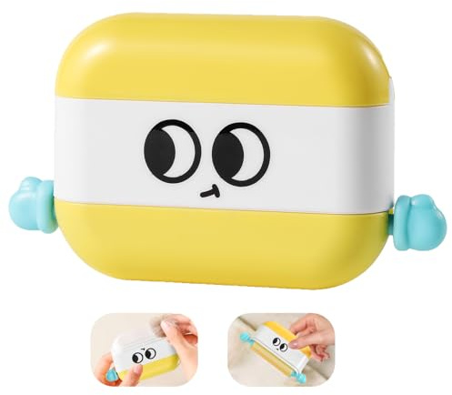 Xaoqin Reusable Mini Lint Roller for Travel, Washable & Portable Lint Rollers for Pet Hair, Lints Remover for Clothes, Furniture, Car Seats (Yellow)