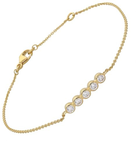 GLIZZ Damen-Armband Gold 333/8K mit Zirkonia GL8812 | modischer Armschmuck für Frauen, wunderschöne Geschenkidee und edles Accessoire,