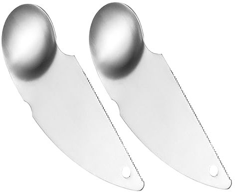 BESTYASH 2pièces Cuillères Cuisine INOX Outil Slicer Kiwi Ergonomique Cuillères Creuser Fruits Ménagère pour Kiwi Lemon