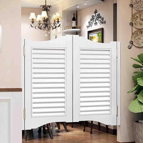 Porte battante en bois massif avec charnières à fermeture automatique, style café à persiennes pour cuisine, bar, cloison, solution de clôture demi-taille