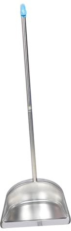 WEKADRIN Recogedor de Basura de Acero Inoxidable Pala de Limpieza Ergonómica con Mango Resistente y Duradero para Hogar Oficina y Balcón