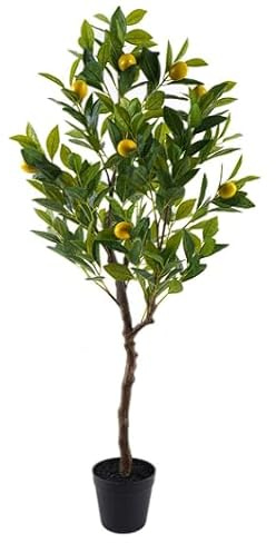 Citronnier Artificiel en Pot 120cm – Arbre Factice en PVC – Grande Plante Décorative avec Citrons Jaunes Réalistes