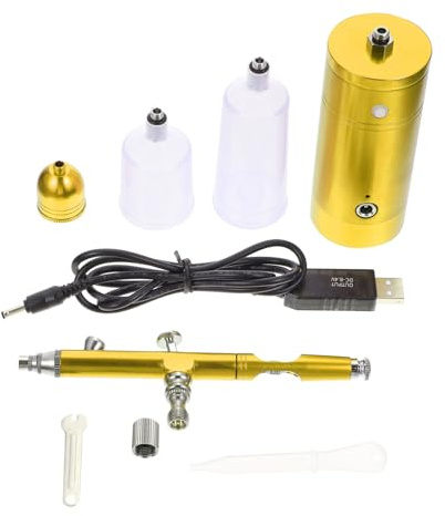 Parliky Set Aérographe Portable Rechargeable USB avec Compresseur Intégré pour Peinture Maquette et Décoration Artistique