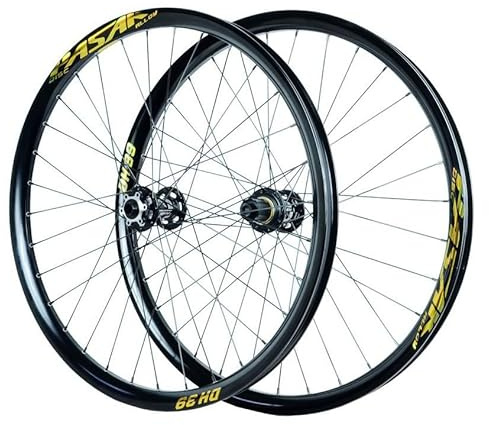 Mountainbike Laufradsatz 26 27,5 29 Zoll DH/XC/AM MTB BOOST Laufräder Scheibenbremse Steckachse Vorne 15*110mm Hinten 12*148mm 32H Felge 120 Klicks Fahrradlaufrad， Für 7-12s Kassette(Gold,29'')