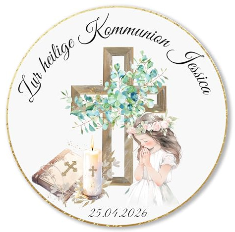Tortenaufleger und Muffinaufleger 4-20 cm für Mädchen | KOMMUNION | FIRMUNG | KONFIRMATION | personalisiert mit Text - VORGESTANZT