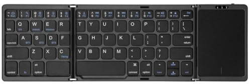 KyAPDmrxn 3 Teclado Plegable Teclado Dual Plegable inalámbrico con Panel táctil Compatible con teléfono Android (Color: Black)