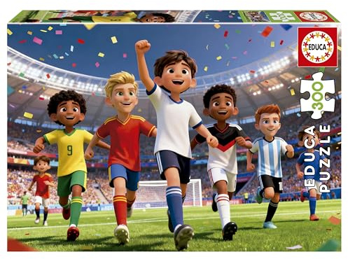Educa - 300-teiliges Kinderpuzzle | Fußballwelt | Maße: 40 x 28 cm | Empfohlen für Kinder im Alter von 6, 7 und 8 Jahren (20495)