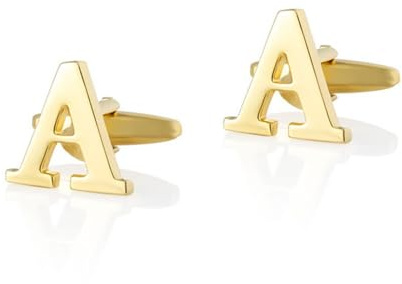 BWDHJLEY Manschettenknöpfe Initialen Gold, Manschettenknöpfe Herren Vintage Brief Cufflinks Hochzeit Geschenk