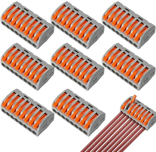 Zolara 8 Stück 8 HäFen kabel Verbinder, Kabelverbinder Lüsterklemmen, Schnellanschluss, Geeignet für Kabel Von 0,08 Bis 4,0 Mm², Geeignet für Heim- Und Gebäudeverkabelung