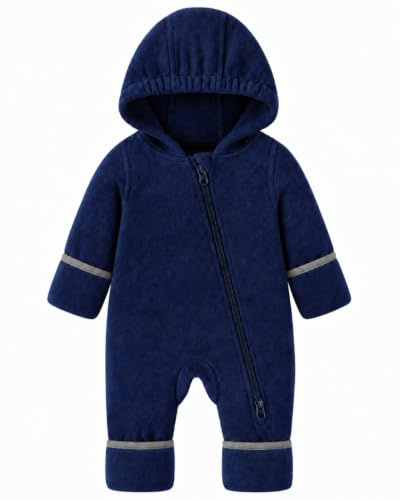 JiAmy Newborn Baby Boys Girls Fleece Romper One Piece Hoodie Jumpsuit 0-24 Months