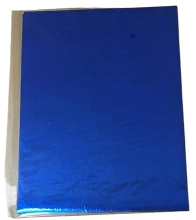 LCKKJHG Transferfolie 50 Stücke Heißprägefolie Papier Laminator Laminieren Transfer Auf Eleganz Laserdrucker Handwerk 20x29cm A4(Blue)