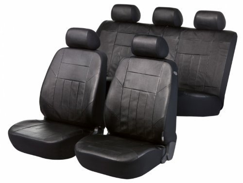 WALSER Auto-Sitzbezug Komplettset Soft Nappa, Auto-Schonbezüge für Normalsitze, 2 Vordersitzbezüge, 1 Rücksitzbezug aus Kunstleder, Sitzschoner-Auto