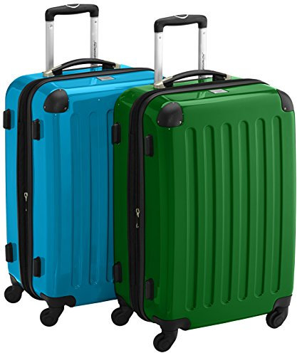 HAUPTSTADTKOFFER® · 2er Hartschalen Kofferset · 2X Hauptstadtkoffer 87 Liter (blau-grün)