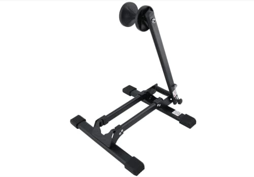 CONTEC Ausstellungsständer 'Bike Slinger' SB-verpackt, vielseitig einsetzbar, einfache Bedienung, Federarm und 3-Punkt-Kontakt stabilisiert Das Fahrrad. für Vorderrad und Hinterrad geeignet., Schwarz