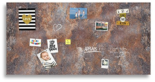 cuadros-lifestyle Markerboard/Magnettafel/Whiteboard aus Acrylglas | Verschiedene Größen | Rostoptik | inkl. Boardmarker und 10 Supermagneten, Größe:200x100 cm
