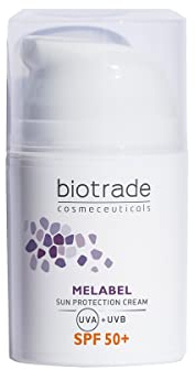 Biotrade Melabel Sun Protection Cream with SPF 50+, Vitamin E, Zinc, and Glycerin – Lightweight, No White Cast – Targets Hyperpigmentation, Ideal for Sensitive Skin, Daily Use, 50 ml