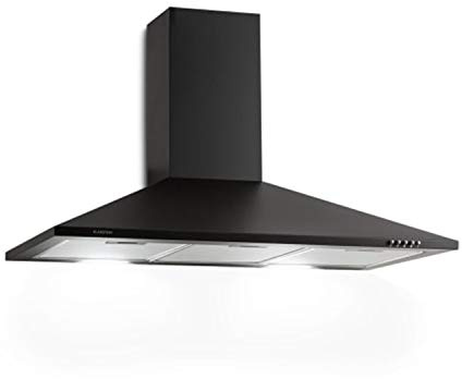 Klarstein Zugspitze 90 Cooker Hood - wall-mounted extractor hood, 65 W, max. 324 m³/h extraction, exhaust/recirculation, hob lighting, incl. mounting material and grease filter, black