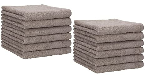 Betz 12 stycken gästhanddukar gästhandduk Palermo 100% bomull storlek 30 x 50 cm handduk gästhanddukar set färg sten