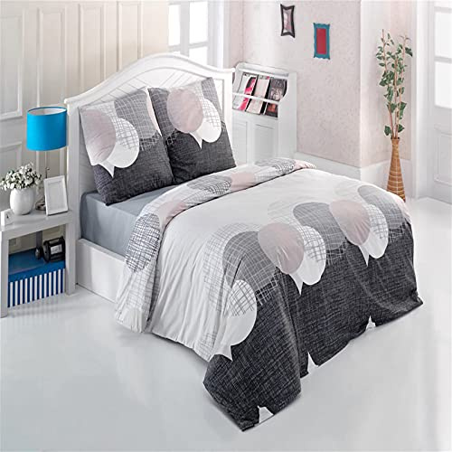 Buymax Bettwäsche 155x220 cm 4-teilig – Bettwäsche Set Renforcé 100% Baumwolle, 2 x Bettbezug 155x220 cm und 2 x Kissenbezüge 80x80 cm, Oeko-TEX, Reißverschluss, weich und atmungsaktiv