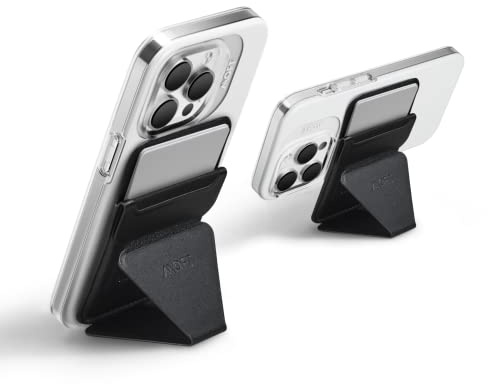 MOFT Snap Magnetic Phone Stand Magsafe Compatible Wallet for iPhone 17 16 15 14 13 12 Series, with 3 Viewing Angles, Enhanced Magnetic Strength, 2 Card Holder, Black