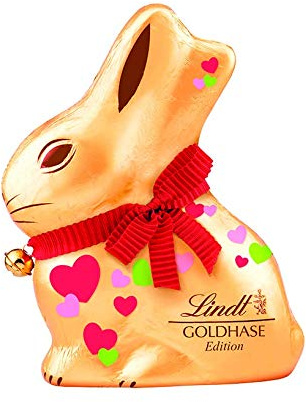 Lindt GOLDHASEN Herzen Edition, Premium Schokoladen-Figur zu Ostern, Vollmilch, 1er Pack (1 x 200 g)