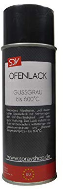SDV Chemie Ofenlack Spray gussgrau matt bis 600°C 6x 400ml Ofenlack Kaminofenlack Thermolack