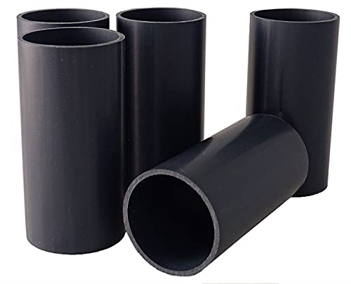 Baumaxxe PVC Rohr 50mm - 5x Kunststoffrohre 10 cm - 10 Bar - bm110 | 1 1/2 Zoll, 2,5mm Wandstärke, glatte Rohrenden zum Verkleben in KlebeMuffe 50mm, Pool Zubehör für Poolverohrung 50mm