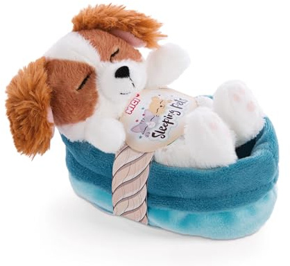 NICI Kuscheltier Hund im Körbchen 12 cm – Sleeping Pets Plüschtier Cocker Spaniel für Mädchen, Jungen & Babys – Stofftier Hund zum Kuscheln, Spielen & Schlafen – Gemütliches Schmusetier