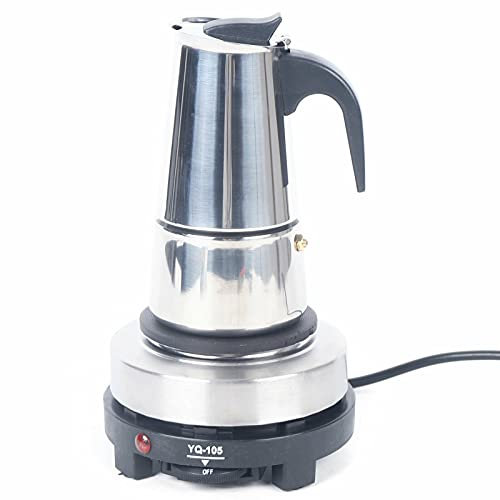 Cafetera espresso eléctrica, 220 V, 4/6 tazas, cafetera de acero inoxidable con cocina eléctrica, cafetera Moka para cocina (6 tazas (300 ml)