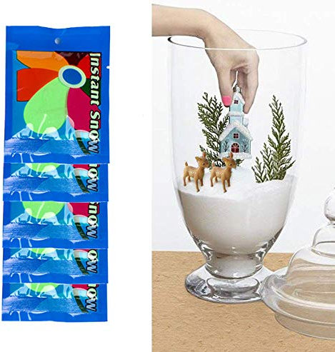 SGerste Kunstschnee, 100 g, flauschiges Schneeflocken-Pulver, sofort super saugfähig, Heimdekoration, Weihnachten, Hochzeitsdekoration