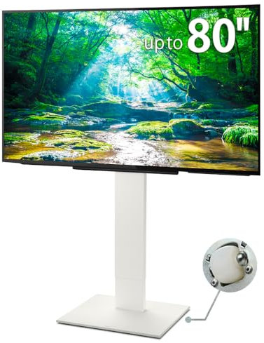 WALL V5 High Type | Japanischer Rollender, Verschiebbarer und Freistehender 32-80 Zoll Universal TV-Ständer mit verdeckten Rollen | Satin Weiß
