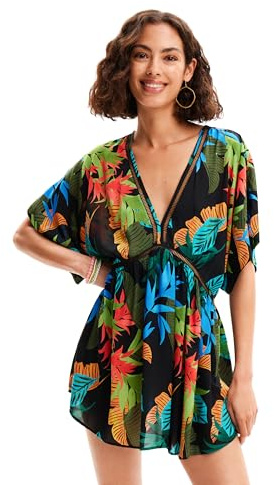 Desigual Swim_Top Tropical Party 2000, XL, Noir, XL