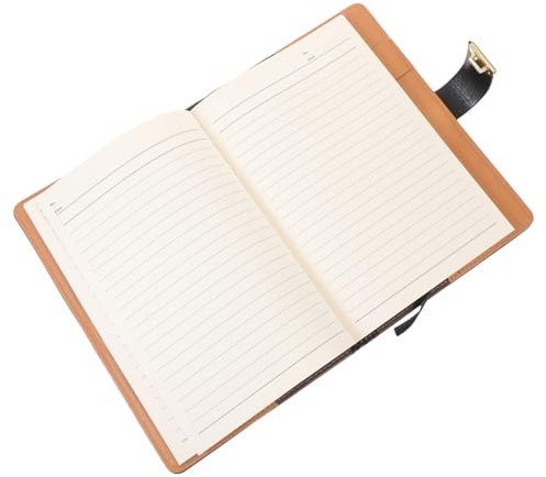 WOFASHPURET Vintage Leder Tagebuch Für Erwachsene Mit Schloss Tragbares Notizbuch Für Studenten Reisenotizblock Retro Sammelalbum Business Notizblock Mit Schloss