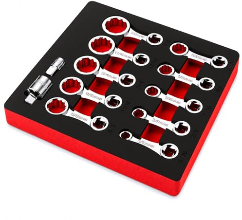 WINTOWIN 12-Piece SAE 12-Point Box End Torque Adapter Extension Set,3/8 Torque Wrench Adapter with 5/16, 3/8, 7/16, 1/2, 9/16, 5/8, 11/16, 3/4, 13/16, 7/8