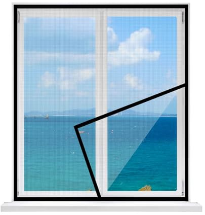 Mosquitera Para Ventanas, 80x120 Cm Mosquitera Plegable Para Ventanas Y Puertas, Sin Necesidad De Taladrar, Para Ventanas De BalcóN, Ventana De Terraza, Ventana Exterior, Negro