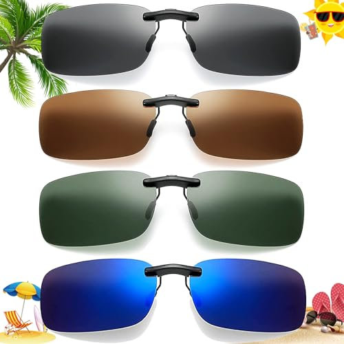 Begpoee 4 Pezzi Occhiali Da Sole Unisex Clip Polarizzati, Lente Polarizzata, Per Guida, Pesca, Alpinismo e Viaggi All'Aperto