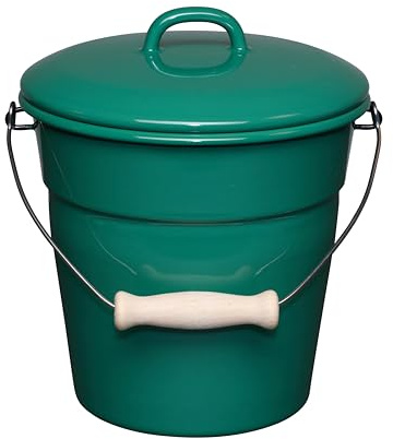 Riess, 0369-111, Bioeimer mit Deckel Ø 20cm, Nature Green Dark, Vol. (Rec.): 3,5 Liter, Made in Österreich, 1,170kg, Induktionskocher kompatibel, Gasherd geeignet, Elektroherd geeignet, Ofenfest