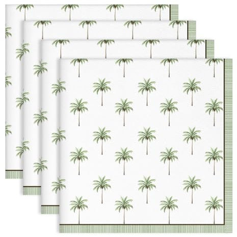 Arquiel Servietten Palme 4er-Set, Stoffservietten 100% Baumwolle Weiches Hochwertige Wiederverwendbare Esstisch Servietten Perfekt für Hochzeiten Küche Haushalt Party(45×45cm)