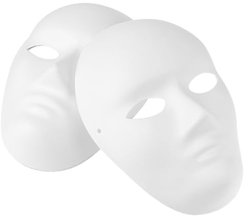 Yardenfun Masque Blanc À DéCorer Lot De 4 Masques En Papier Maché LéGer Et Pour FêTe Diy Costume CréAtif
