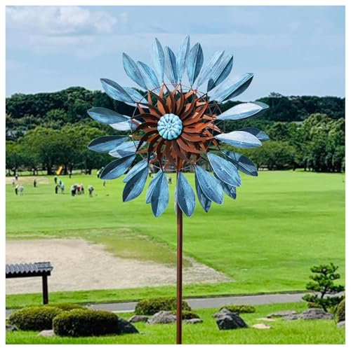 WindmüHlen Garten 213cm Groß, WindräDer FüR Den Garten XXL, WindmüHle Metall Wetterfestes Gartendeko