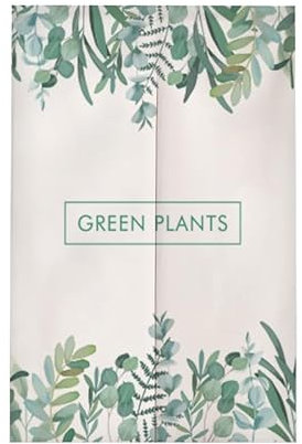 Türvorhang Grüne Pflanze Beige Küchenvorhänge Polyester Raumteiler Vorhang Waschbar Vorhänge Kurz Küchenvorhang Langlebig Fliegenvorhang Terrassentür tür Vorhang Verdickung Vorhang Tür 85x150cm